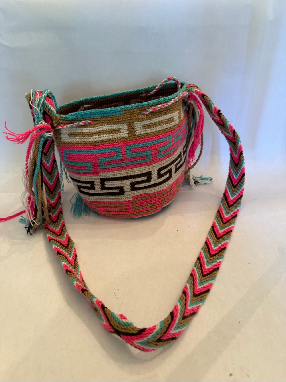 Handwoven Multicolor Wayuu-Style Crossbody Bag